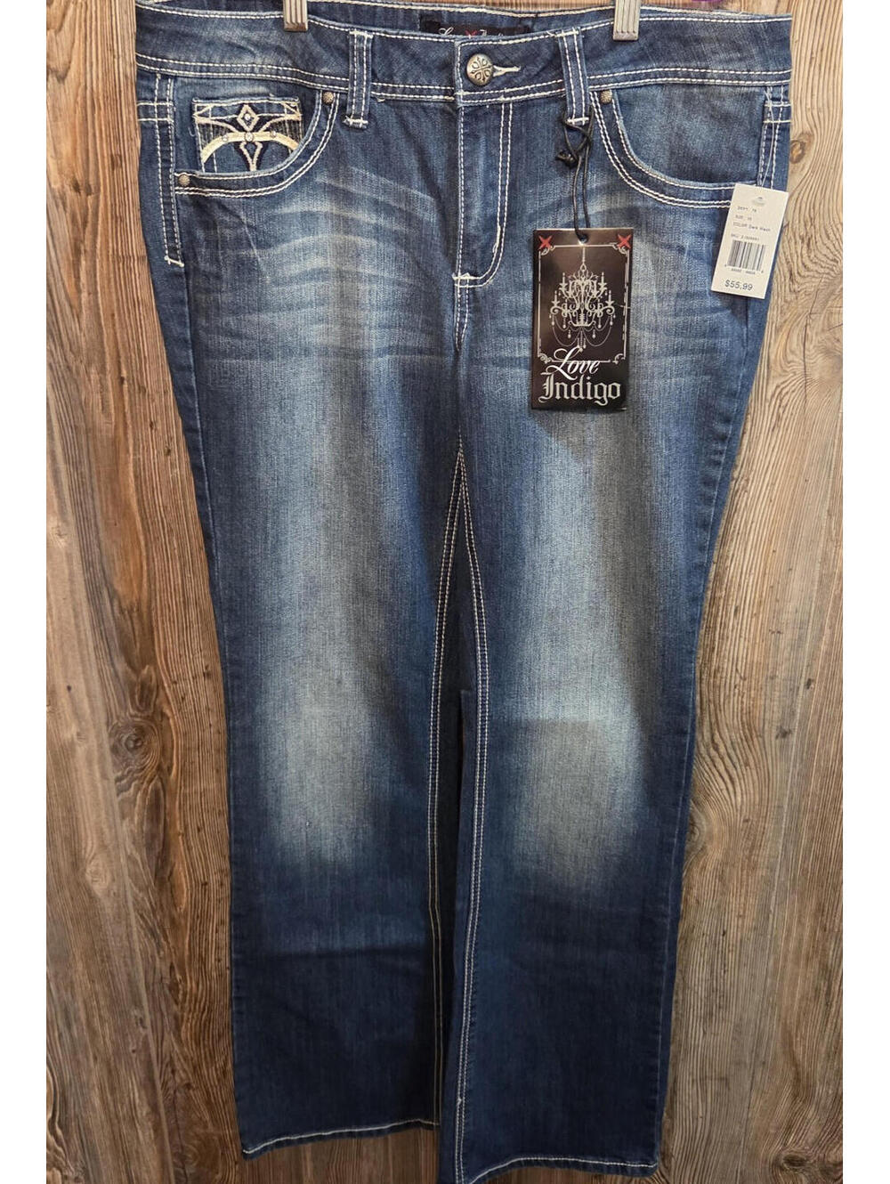 Love Indigo Denim Jeans Bootcut Women Size 10 (34x32) Western Rodeo {NEW TAGS}